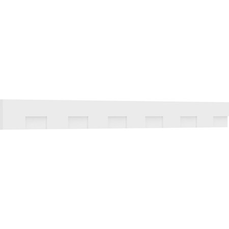 Ekena Millwork Monroe Architectural Grade PVC Dentil Trim w/Backplate, 7"H x 1"P x 84"L DENP07MNR01